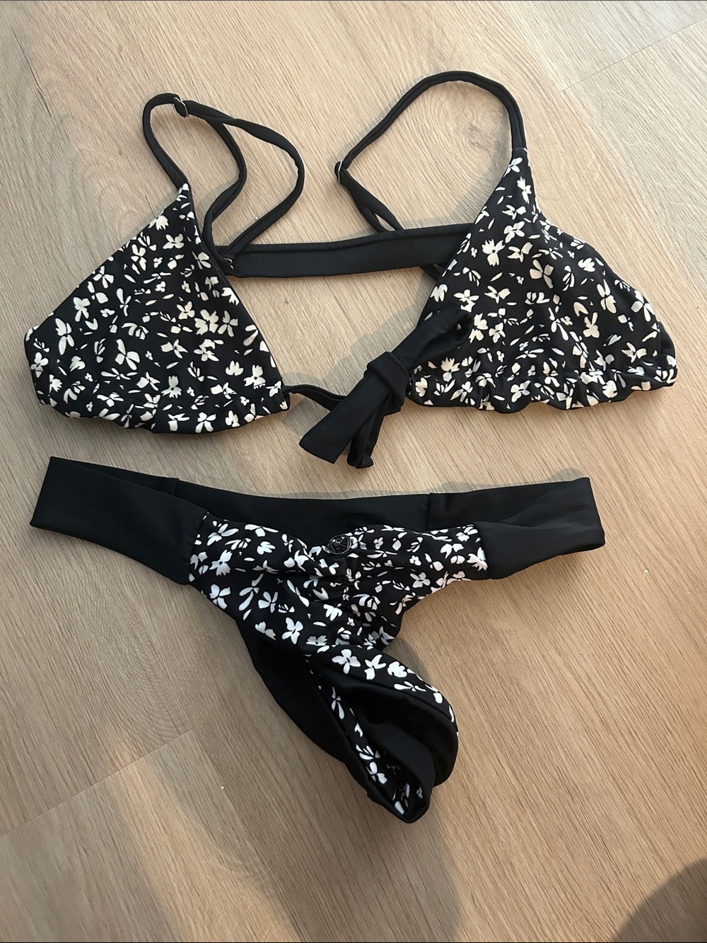 Cheeky Two-Piece Swim Set Reversible - Black/White